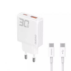 Dudao - Dudao Snabbladdare 30W USB-A/USB-C med USB-C/USB-C Kabel Vit