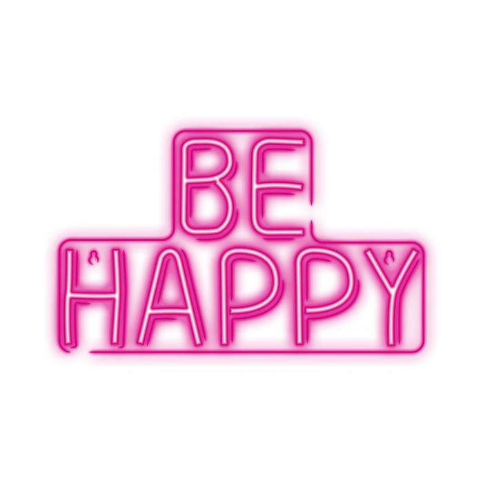 Neolia - Neolia LED Neon Plexi BE HAPPY NNE10 - Rosa