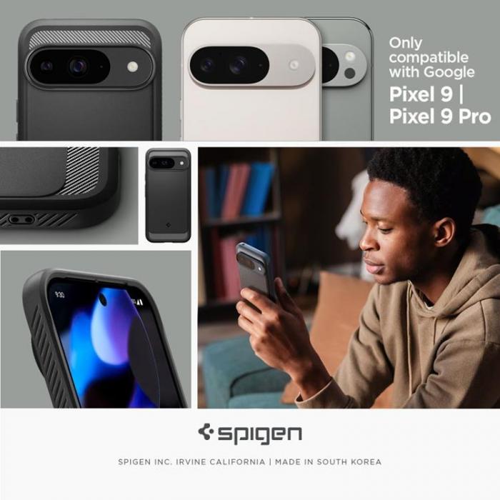 Spigen - Spigen Google Pixel 9/9 Pro Mobilskal Rugged Aromor - Matt Svart