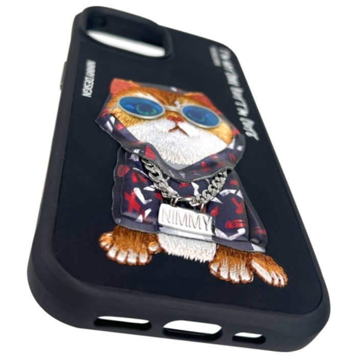 NIMMY - Nimmy iPhone 15 Mobilskal Glasses Cool Cat - Svart