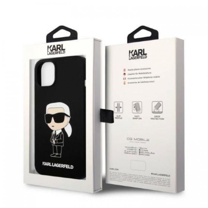 KARL LAGERFELD - Karl Lagerfeld iPhone 14 Plus Skal Silicone Ikonik - Svart