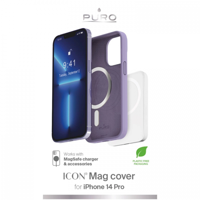 Puro - Puro iPhone 14 Pro Mobilskal Magsafe Silicone - Lavender