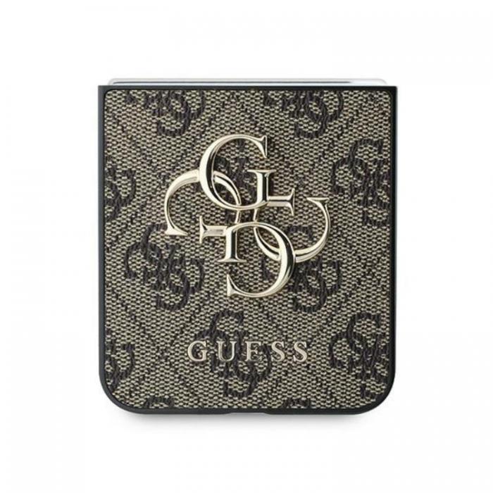 Guess - Guess Galaxy Z Flip 6 Mobilskal Lder 4G Metal Logo - Brun