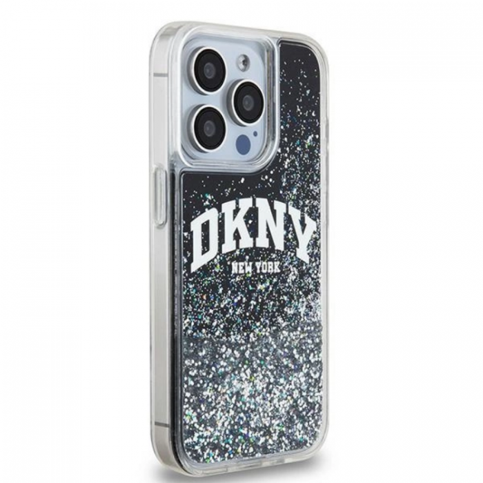 DKNY - DKNY iPhone 14 Pro Mobilskal Liquid Glitter Big Logo - Svart