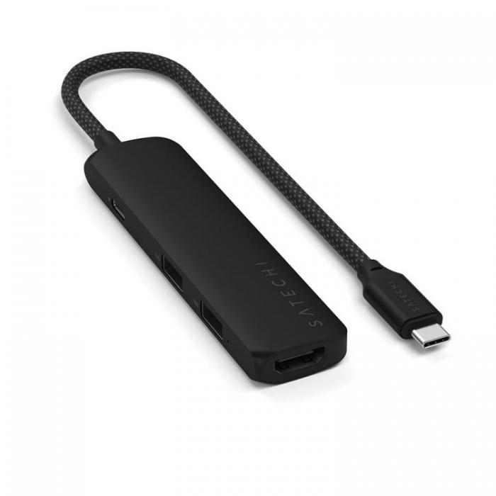 Satechi - Satechi 4-i-1 HUBB USB-C Slim Multiport Adapter 4K - Svart