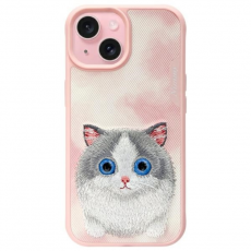 NIMMY - Nimmy iPhone 15 Mobilskal Big Eyed Pet 2.0 Cat - Rosa