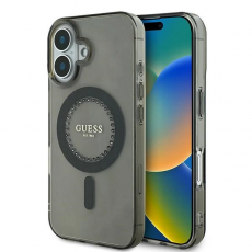 Guess - Guess iPhone 16 Mobilskal MagSafe IML Rhinestones - Svart