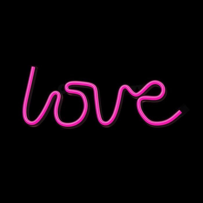 Forever Light - Forever Light LED Neon LOVE Bat FLNE05 + USB - Rosa