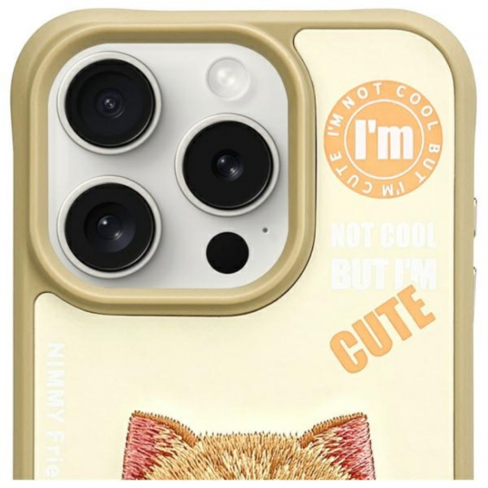 NIMMY - Nimmy iPhone 15 Pro Max Mobilskal Cool & Cute 2.0 Cat - Khaki