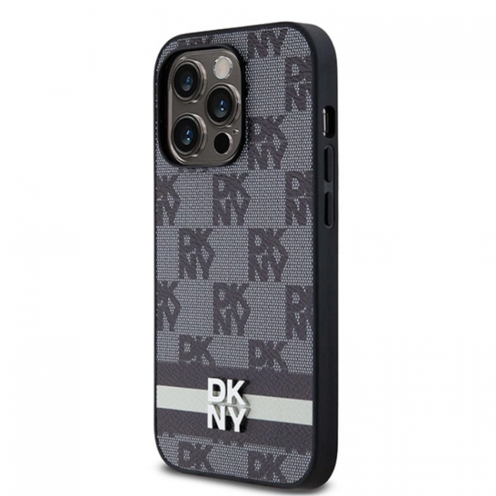 DKNY - DKNY iPhone 15 Pro Mobilskal Lder Checkered Mono Pattern