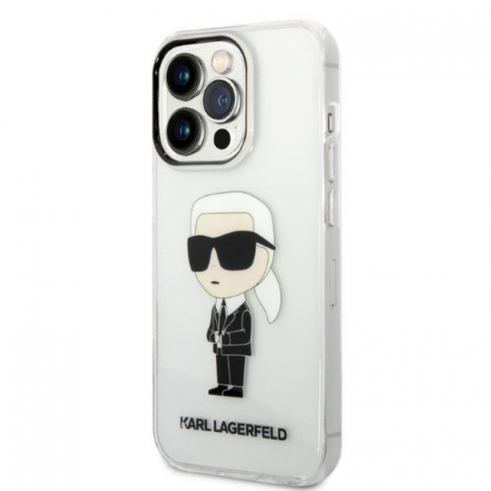 KARL LAGERFELD - Karl Lagerfeld iPhone 14 Pro Max Mobilskal Ikonik - Clear