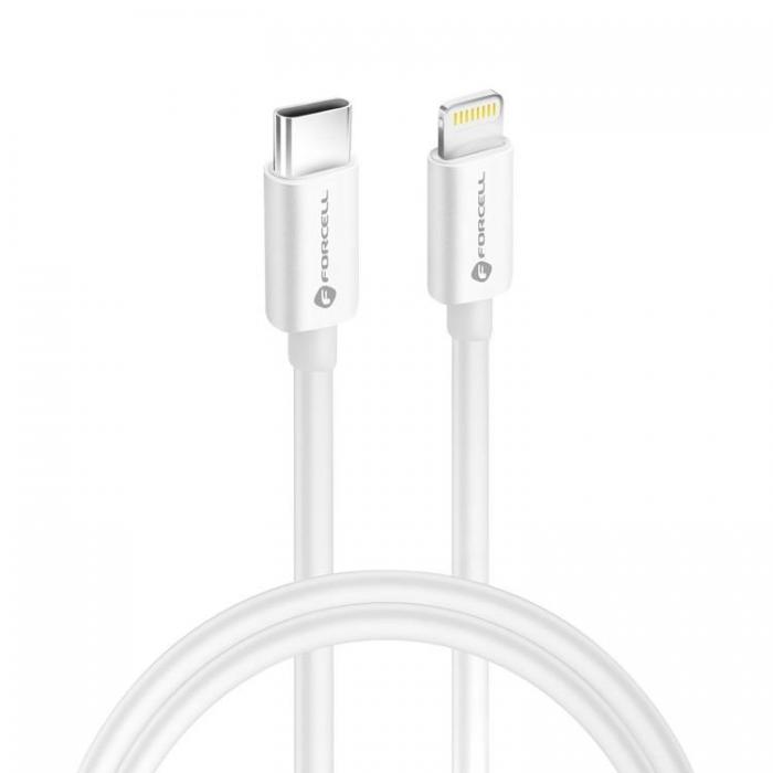 Forcell - Forcell USB-C till Lightning kabel 30W, 1m - Vit