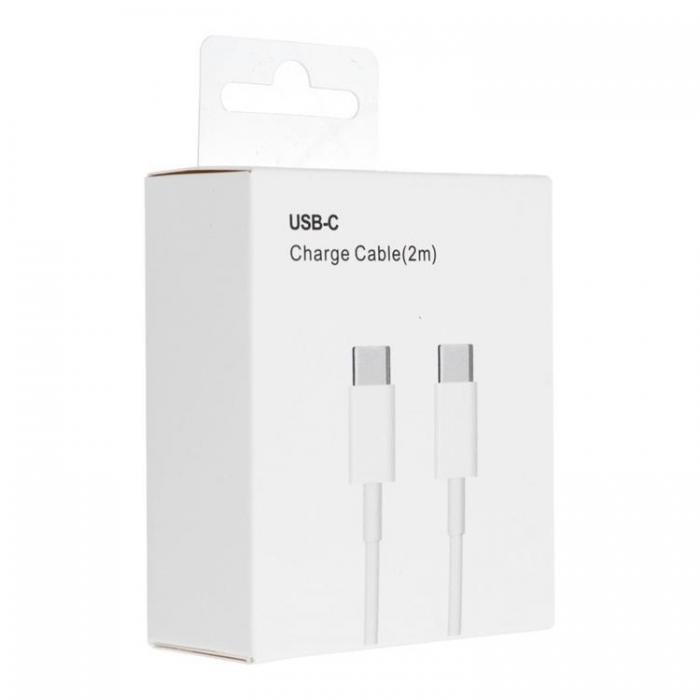 A-One Brand - USB-C till USB-C kabel 2m 60W HD-Box - Vit