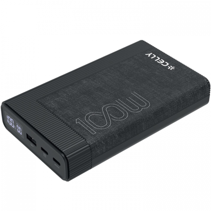 Celly - Celly Powerbank 20000 mAh PD 100W - Svart