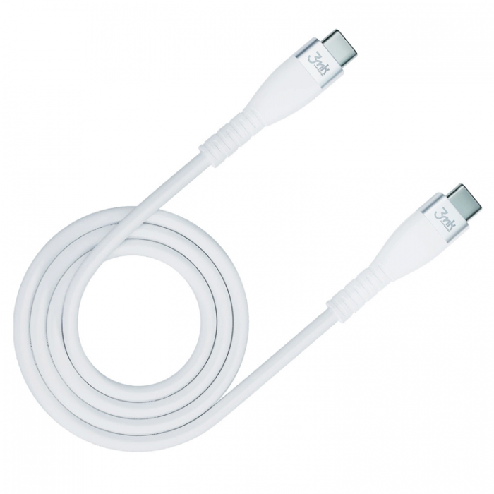 3MK - 3mK USB-C till USB-C kabel 60W 1m HyperSilikon - Vit