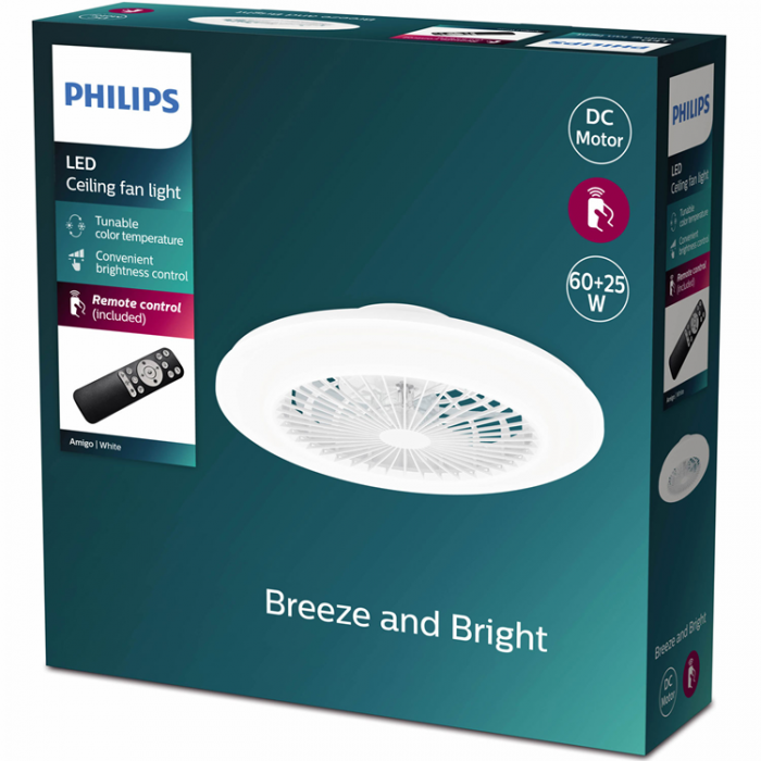 Philips - Philips Amigo Takflkt med LED-belysning Varm-/kallvitt 6000 lm