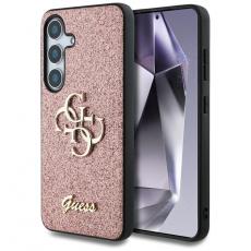 Guess - Guess Galaxy S25 Ultra Mobilskal Fixed Glitter Big 4G Metal Logo - Rosa