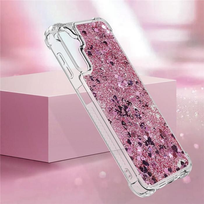 A-One Brand - Galaxy A14 5G/4G Mobilskal YB Quicksand Glitter TPU - Rosa Guld