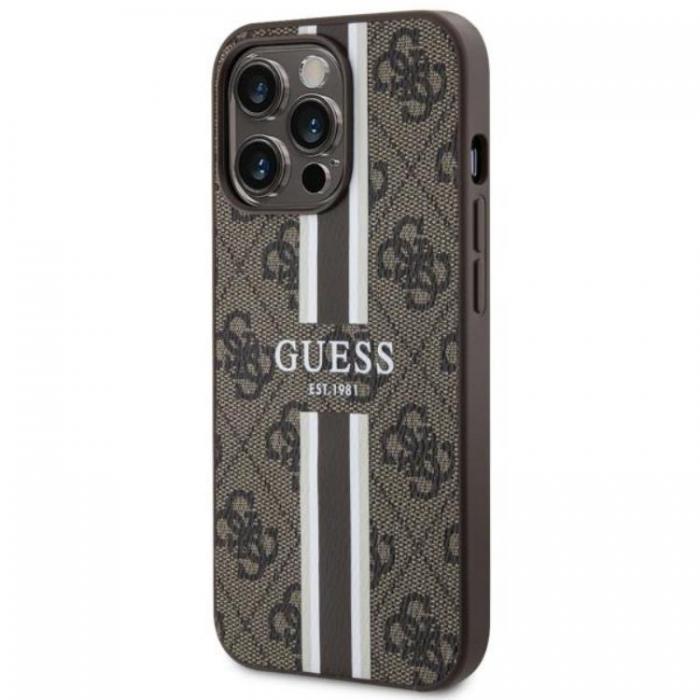 Guess - Guess iPhone 13 Pro Max Mobilskal MagSafe Printed Stripes - Brun