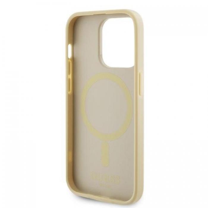 Guess - Guess iPhone 15 Pro Max Mobilskal Magsafe Saffiano - Guld