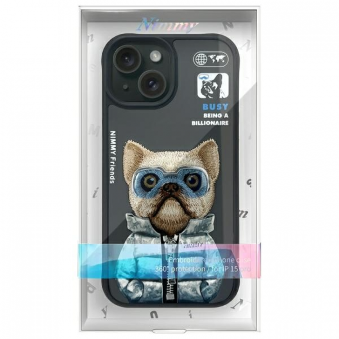 NIMMY - Nimmy iPhone 15 Mobilskal Cool & Cute 2.0 Dog - Svart