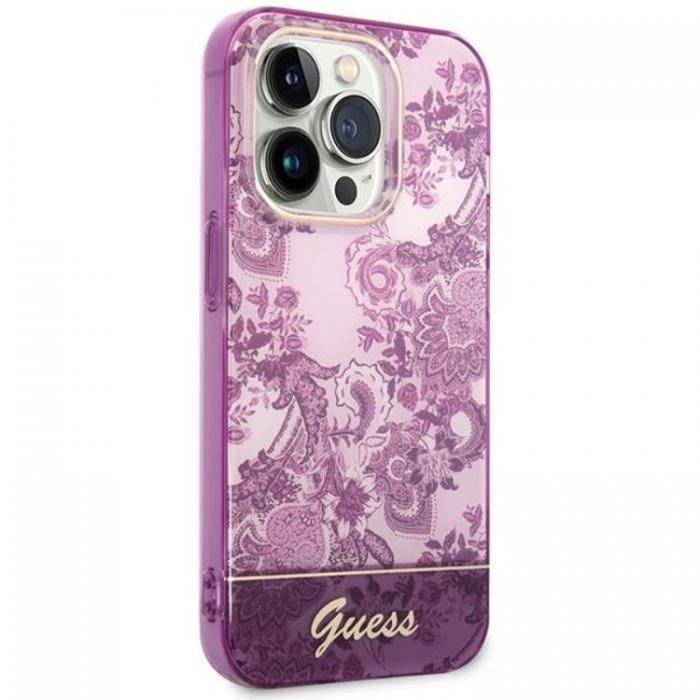 Guess - GUESS iPhone 14 Pro Skal Porcelain Collection - Fuschia