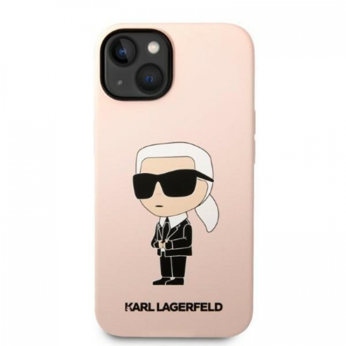 KARL LAGERFELD - Karl Lagerfeld iPhone 14 Plus Skal Silicone Ikonik - Rosa