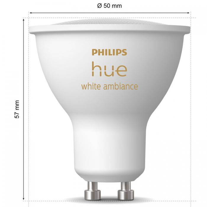 Philips - Philips Hue White Ambiance GU10 400lm 2-pack