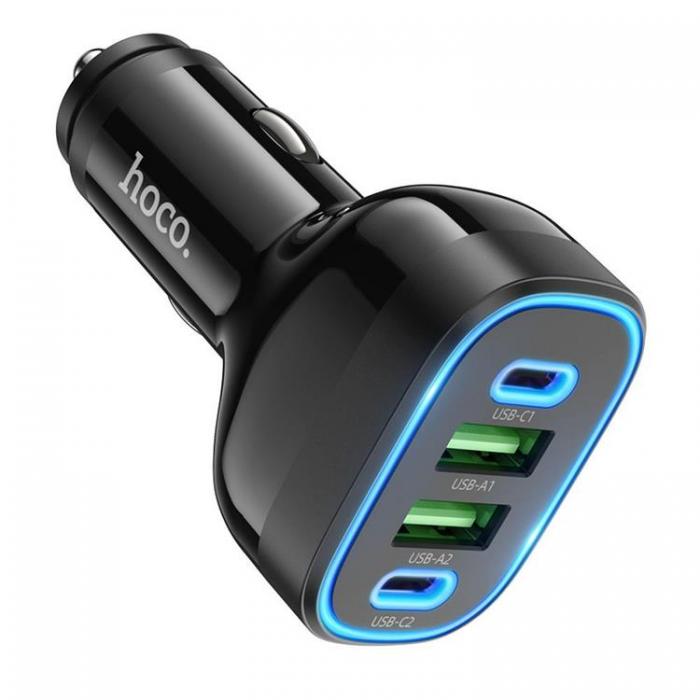 Hoco - Hoco Billaddare 72W 2xUSB-A 2xTyp-C NZ11 - Svart