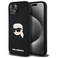 KARL LAGERFELD - Karl Lagerfeld iPhone 15 Mobilskal MagSafe Silikon Karl Head - Svart