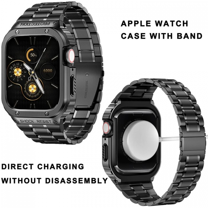 A-One Brand - Apple Watch Ultra (49mm) Armband Metall - Svart