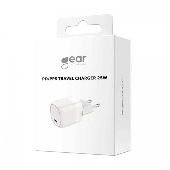 GEAR - Gear Laddare 220V 1xUSB-C PD/PPS 25W - Vit