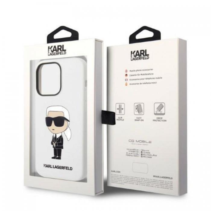 KARL LAGERFELD - Karl Lagerfeld iPhone 14 Pro Max Skal Silicone Ikonik - Vit