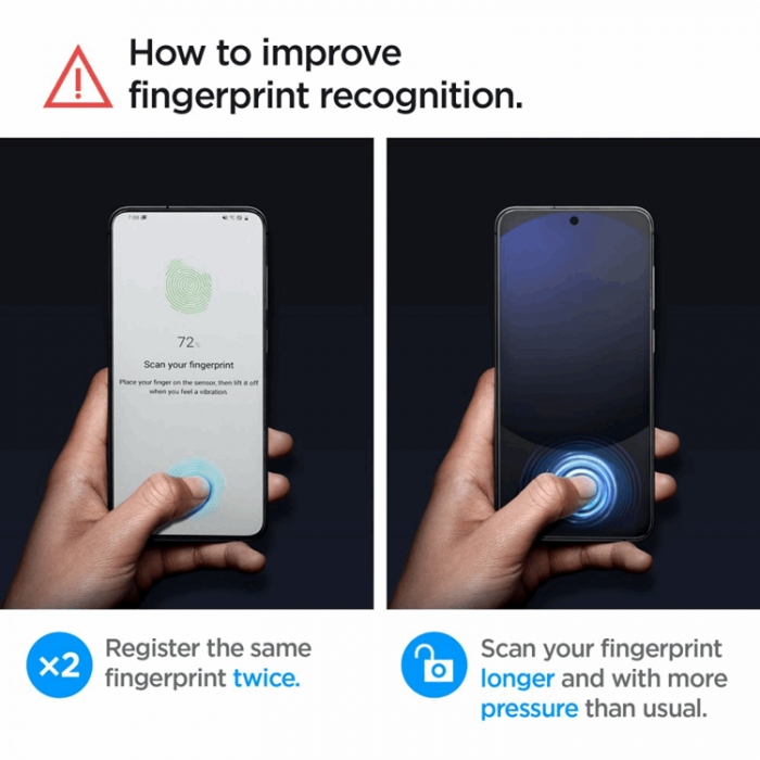 Spigen - [2-Pack] Spigen Galaxy S24 FE Hrdat glas Skrmskydd EZ-Fit