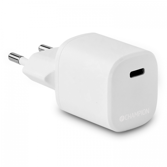 Champion - Champion Vggladdare 20W + USB-C till Lightning Kabel - Vit