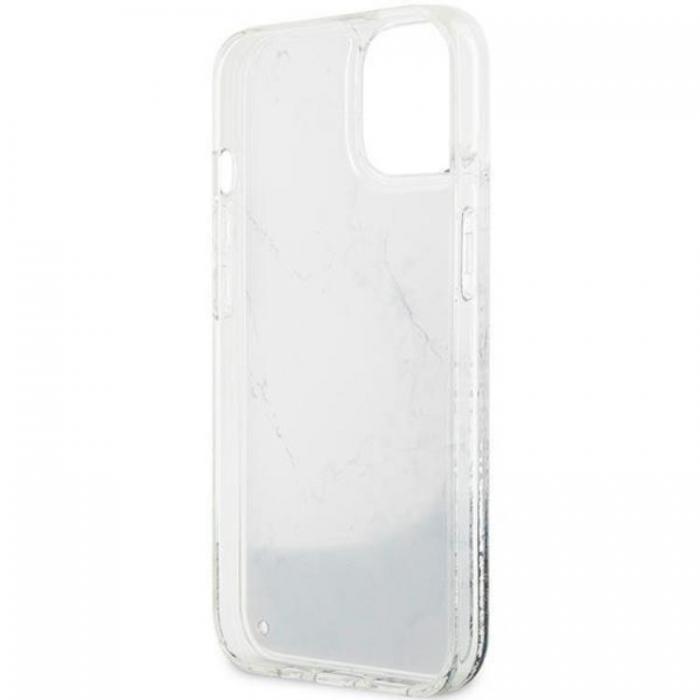 Guess - Guess iPhone 14 Mobilskal Liquid Glitter Marble - Vit