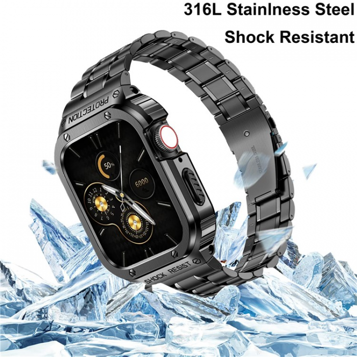 A-One Brand - Apple Watch Ultra (49mm) Armband Metall - Svart