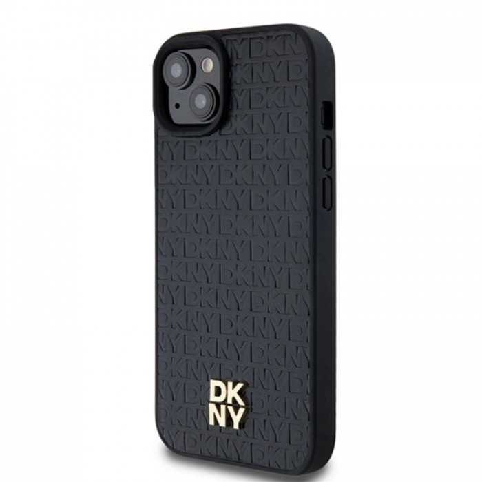 DKNY - DKNY iPhone 15/14/13 Mobilskal Magsafe Lder Pattern Metal Logo