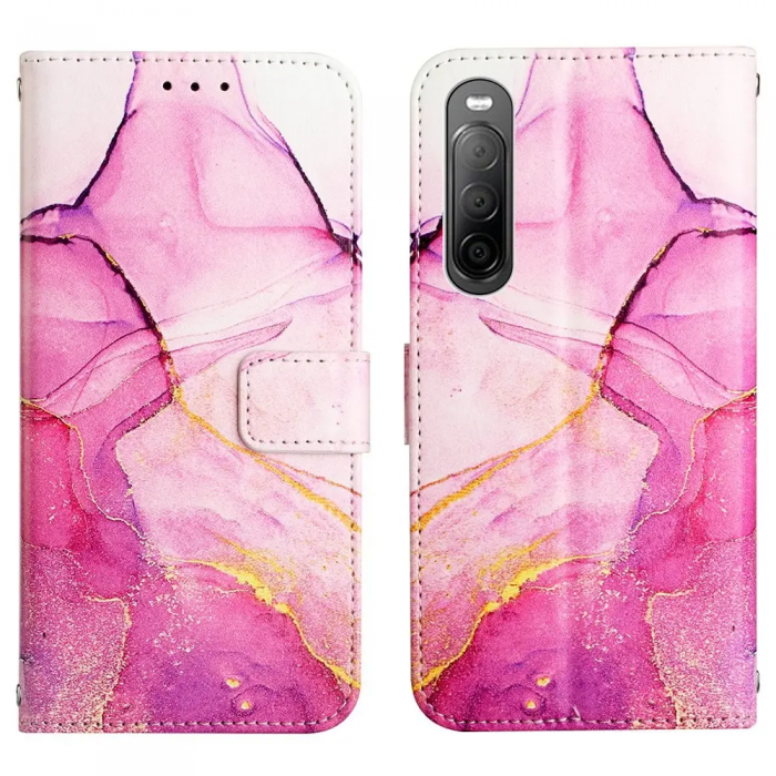 Taltech - Sony Xperia 10 IV Plnboksfodral Pattern Printing - Rosa 001