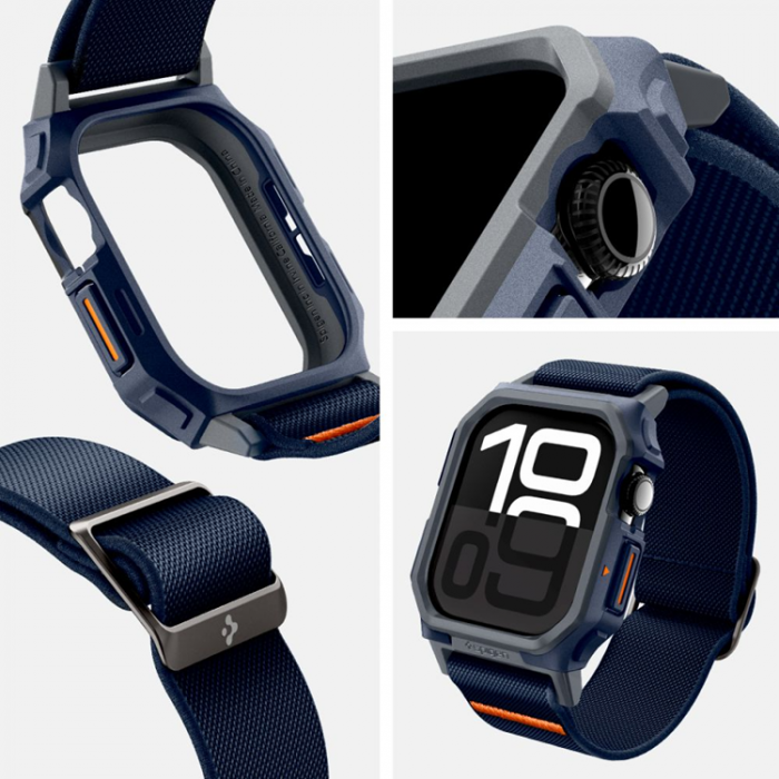 Spigen - Spigen Apple Watch 10 (46mm) Armband Lite Fit Pro - Marinbl