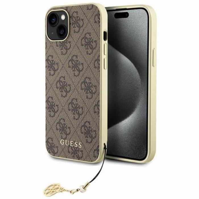 Guess - Guess iPhone 15 Mobilskal Charm Collection - Brun