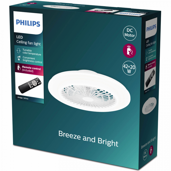 Philips - Philips Amigo Takflkt med LED-belysning Varm-/kallvitt 4000 lm