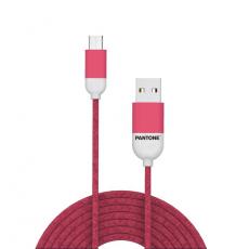 PANTONE - Pantone USB/MicroUSB 1.5m Kabel 2.4A PT-MC001-5 184C - Rosa