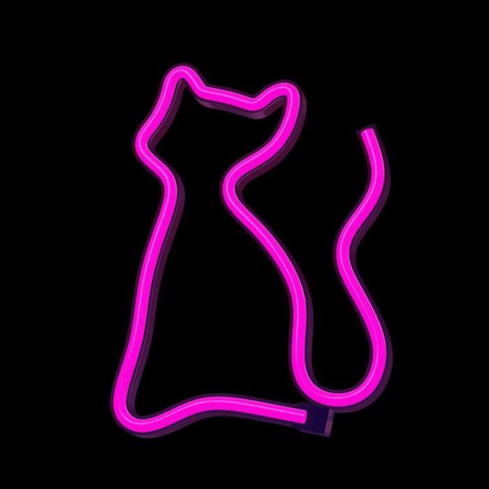 Forever Light - Forever Light LED Neon CAT Bat + USB - Rosa