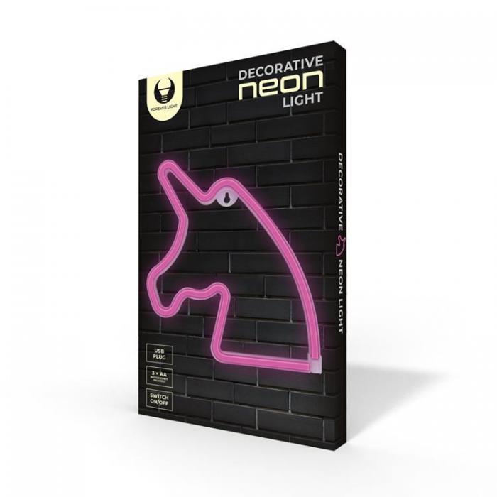 Forever Light - Forever Light LED Neon UNICORN Bat + USB FLNE01 - Rosa