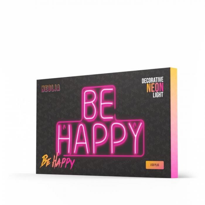 Neolia - Neolia LED Neon Plexi BE HAPPY NNE10 - Rosa