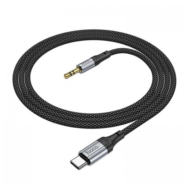 Hoco - Hoco USB-C till Aux 3.5mm Kabel 1m UPA26 - Svart