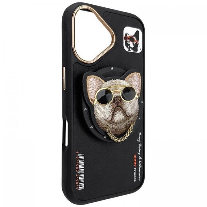 NIMMY - Nimmy iPhone 16 Mobilskal MagSafe Glasses Cool Dog - Svart