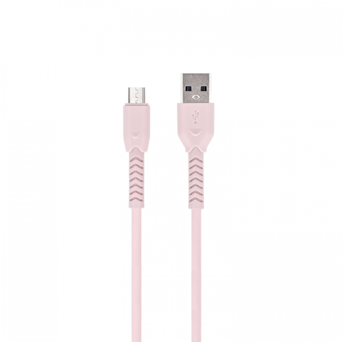 Maxlife - Maxlife Kabel USB till micro-USB 1m 3A MXUC-04 - Rosa