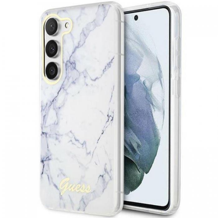 Guess - Guess Galaxy S23 Plus Mobilskal Marble - Vit